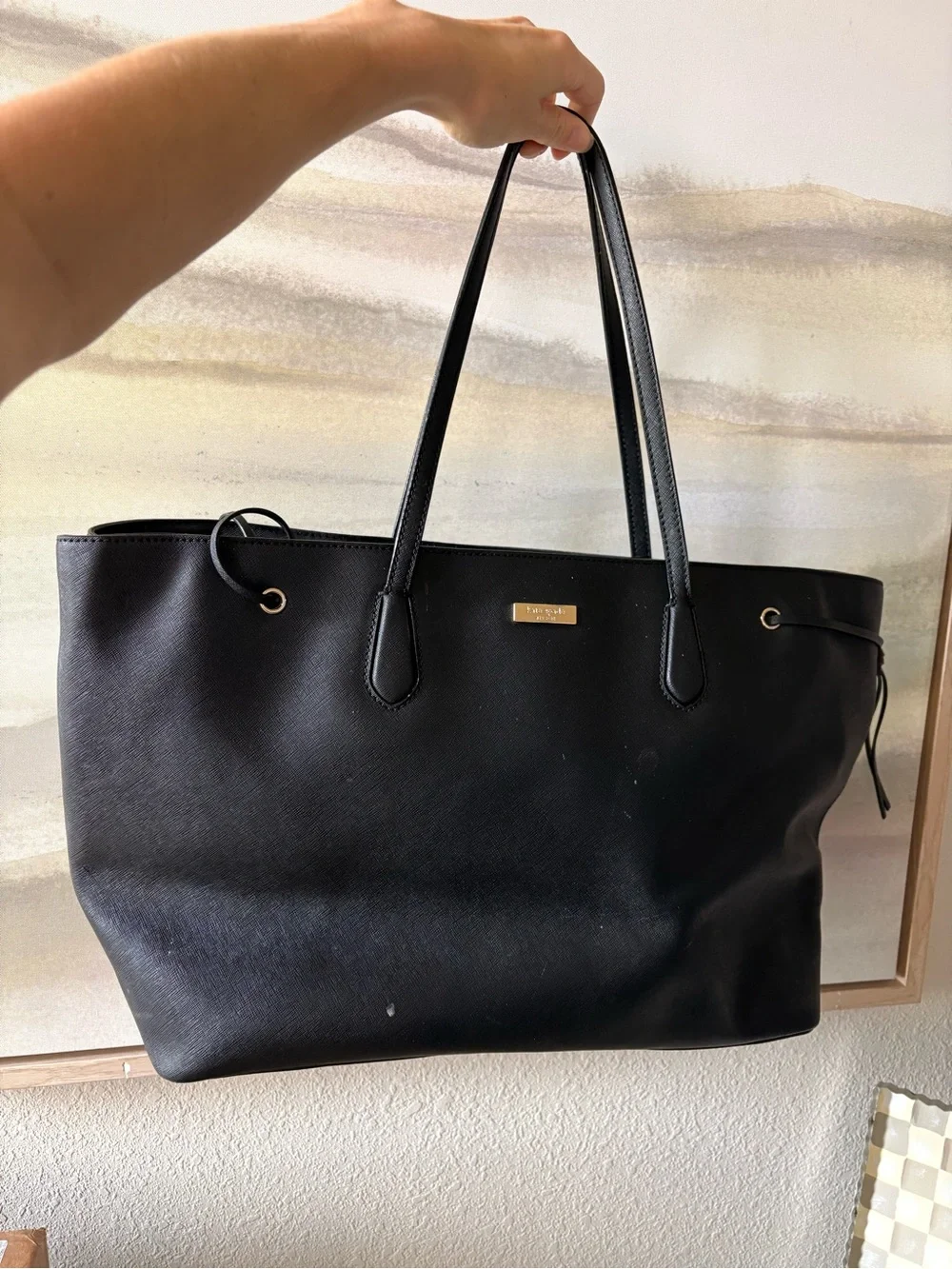 Kate Spade large Black Leather Tote Bag